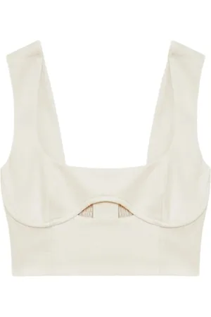Patrizia Pepe Top, Dame, Hvid, 2XS, Uld, Stilfuld Sommerkjole