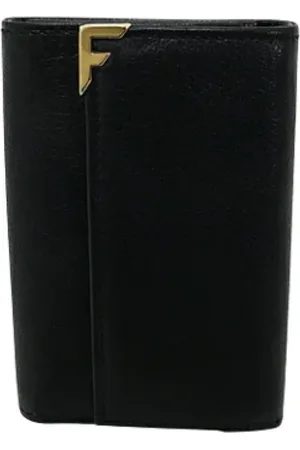 Salvatore Ferragamo Pre-owned, unisex, Sort, ONE SIZE, Tyl, Pre-owned Laeder ngleholdere