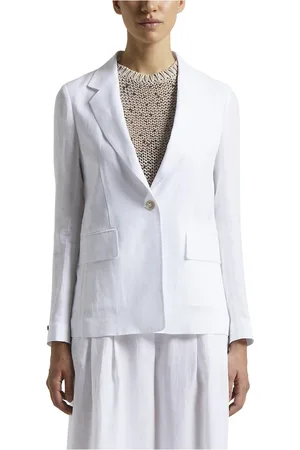 PESERICO SIGN Jakke, Dame, Hvid, S, Uld, Loro Piana letvægts uld enkeltknap blazer