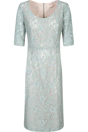 BLANCA Kjole, Dame, Grøn, S, Polyester, Grøn Blonde Midi Kjole