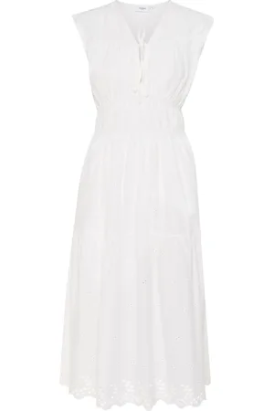 Saint Tropez Kjole, Dame, Hvid, S, Elegant Kjole med Broderie Anglaise