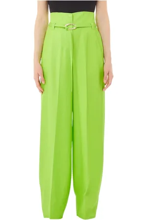 Liu Jo Bukser, Dame, Grøn, S, Linned, Elegant Linnedblanding Mode Stil