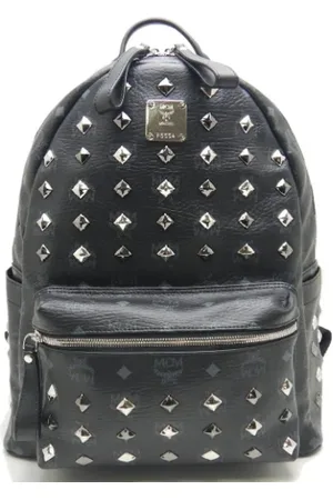 MCM Pre-owned, Dame, Sort, ONE SIZE, Tyl, Pre-owned Canvas rygsaekke