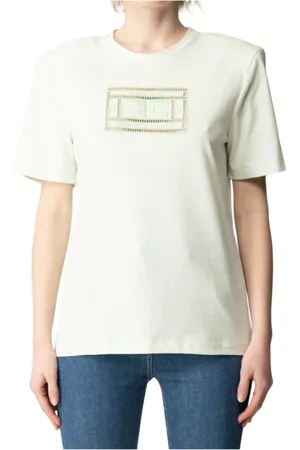 Elisabetta Franchi Top, Dame, Grøn, S, Bomuld, Stilfuld 100% Bomuld Top