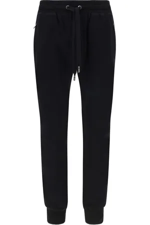 Dolce & Gabbana Bukser, Herre, Sort, M, Jogger-stil Sweatpants med Ribbed Hem
