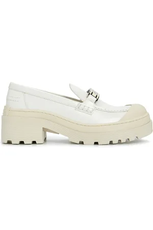 Dior Sko, Dame, Hvid, 36 EU, Læder, Hvide Læder Loafers Elegant Stil