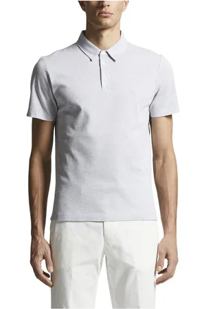 PESERICO SIGN Top, Herre, Grå, XS, Bomuld, Bomuld melange jersey piqué polo shirt