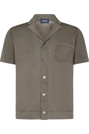 DRUMOHR Skjorte, Herre, Brun, XL, Bomuld, Brun Casual Skjorte Bowling Stil