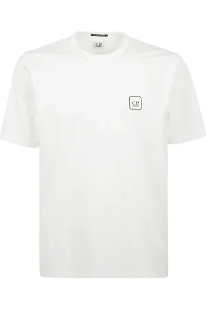 C.P. Company Top, Herre, Hvid, L, Bomuld, bomulds T-shirt med futuristisk print