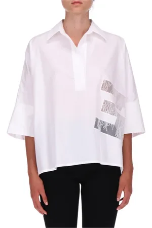 ERMANNO SCERVINO Bluser & Skjorter, Dame, Hvid, M, Bomuld, Hvid Bomuld Oversize Polo Skjorte