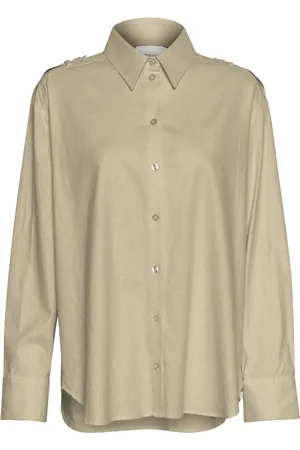 Gestuz Bluser & Skjorter, Dame, Grøn, 2XL, Linned, Linnedskjorte Silver Sage