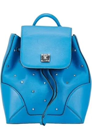 MCM Pre-owned, Dame, Blå, ONE SIZE, Uld, Pre-owned Stof skuldertasker