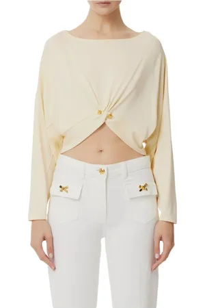 Elisabetta Franchi Bluser & Skjorter, Dame, , M, Uld, Stilfuld Model Kvinders Kjole