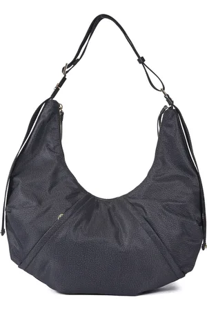 Borbonese Taske, Dame, Sort, ONE SIZE, Uld, Sort Hobo Taske med OP Print