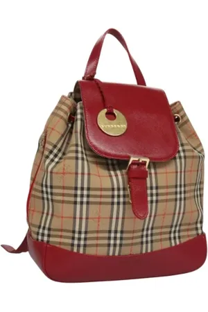 Burberry Pre-owned, Dame, , ONE SIZE, Uld, Pre-owned Canvas rygsaekke