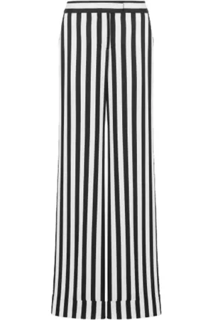 Moschino Bukser, Dame, Sort, M, Uld, Hvide Vertikale Stribe Bukser