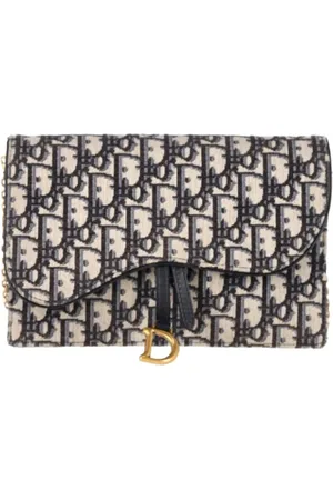 Dior Pre-owned, Dame, Blå, ONE SIZE, Uld, Pre-owned Canvas dior-tasker