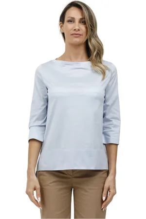 Circolo Top, Dame, Blå, S, Bådhals T-shirt med trekvartærmer