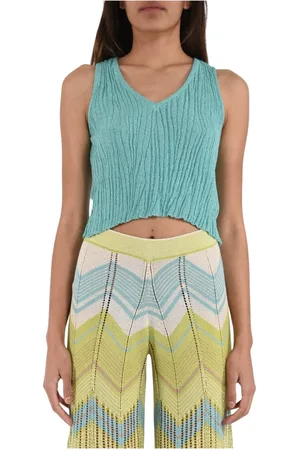 AKEP Top, Dame, Grøn, S, Polyester, Zig Zag Strikket Tank Top