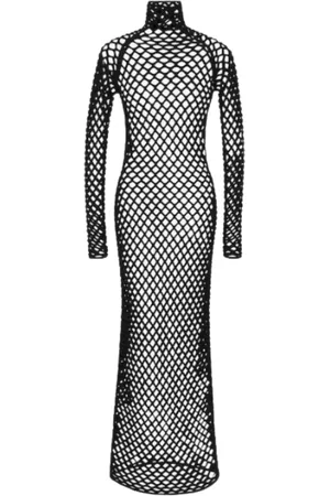 Alaïa Kjole, Dame, Sort, 2XS, Uld, Mesh Tube Kjole med 3D Design