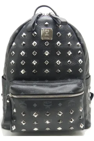 MCM Pre-owned, unisex, Sort, ONE SIZE, Tyl, Pre-owned Canvas rygsaekke