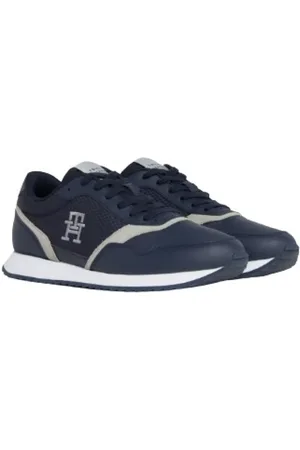 Tommy Hilfiger Sko, Herre, Blå, 47 EU, Afslappede Sneakers til Mænd og Kvinder