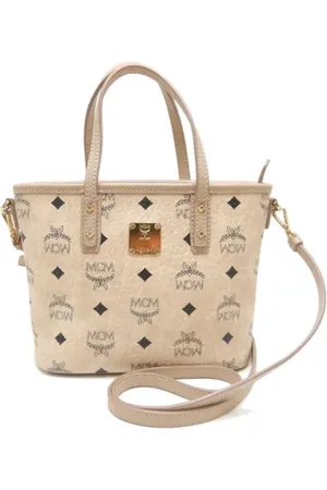 MCM Pre-owned, Dame, , ONE SIZE, Uld, Pre-owned canvas håndtasker