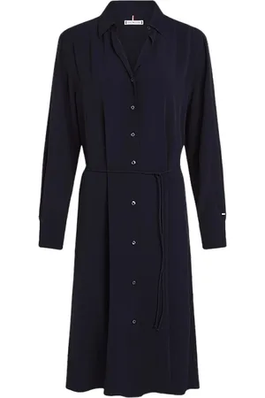 Tommy Hilfiger Kjole, Dame, Blå, L, Elegant Kjole Kollektion