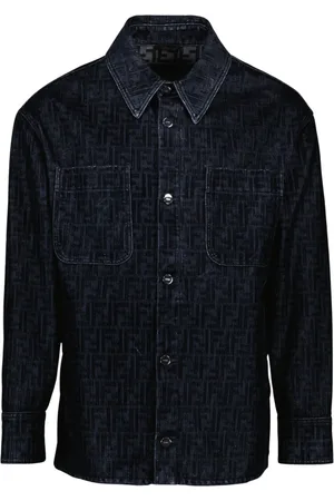 Fendi Skjorte, Herre, Blå, M, Denim, Denim Skjorte Efterår-Vinter Kollektion