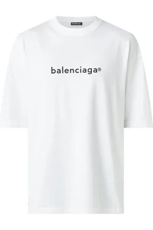 Balenciaga Top, Herre, Hvid, XS, Vintage Jersey Rund Hals T-Shirt Hvid
