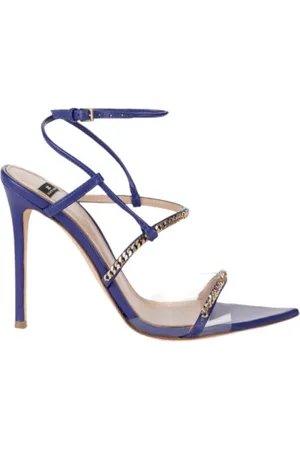 Elisabetta Franchi Sko, Dame, Blå, 39 EU, Uld, Stilfulde Sandaler til Kvinder