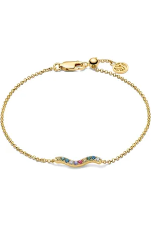 Sif Jakobs Tilbehør, Dame, Gul, ONE SIZE, Bølge Ellera Armbånd med Multifarvede Zirkoner