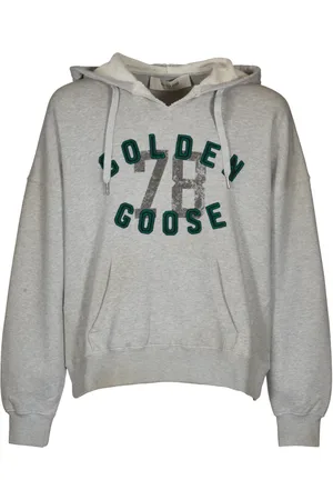 Golden Goose Sweathshirts & Hoodies, Herre, Grå, S, Bomuld, Grå Bomuld Hættetrøje Langærmet Sweater