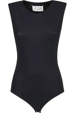 Maison Margiela Top, Dame, Sort, M, Sømløs Ærmeløs Top i Stræk Jersey