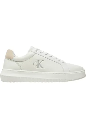 Calvin Klein Sko, Herre, Hvid, 42 EU, Tyl, Afslappet Sneaker Sko til Mænd