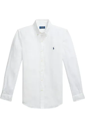 Ralph Lauren Skjorte, Herre, Hvid, M, Linned, Linnedskjorte Bianco