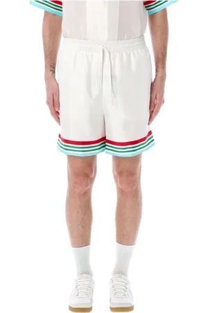 Casablanca Shorts, Herre, Hvid, L, Uld, Hvide silkeshorts med elastisk talje