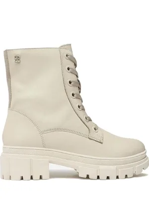 QS by s.Oliver Sko, Dame, Hvid, 40 EU, Læder, Hvide Casual Booties til Kvinder