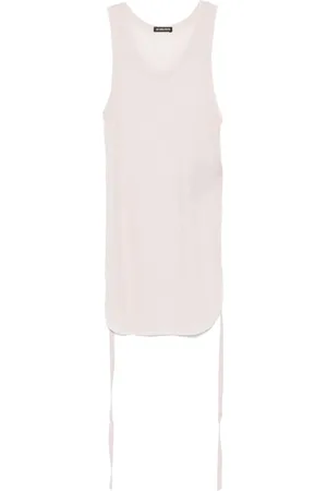 ANN DEMEULEMEESTER Top, Herre, Lyserød, S, Rynket Tank Top