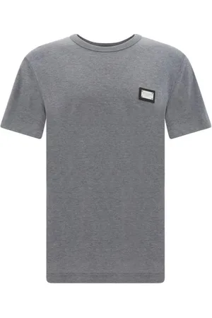 Dolce & Gabbana Top, Herre, Grå, S, Bomuld, Ikonsk Crew Neck Bomuld T-Shirt