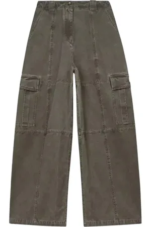 Kenzo Bukser, Dame, Grå, S, Bomuld, Cargo stil beige-grå kanvasbukser
