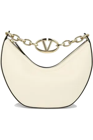 VALENTINO GARAVANI Taske, Dame, Hvid, ONE SIZE, Uld, V Logo Moon Skuldertaske