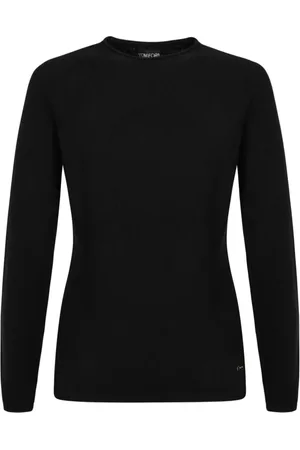 Tom Ford Strik, Dame, Sort, L, Cashmere, Sort Cashmere Crew Neck Jumper