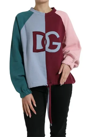 Dolce & Gabbana Sweathshirts & Hoodies, Dame, Flerfarvet, L, Bomuld, Multifarvet Bomuldssweater