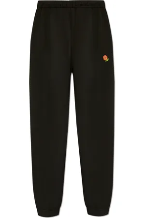 Kenzo Bukser, Herre, Sort, L, Bomuld, sweatpants med logo patch
