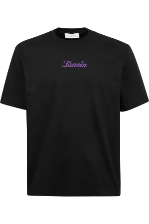 Lanvin Top, Herre, Sort, 3XL, Bomuld, Broderet bomuld T-shirt