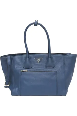 Prada Pre-owned, Dame, Blå, ONE SIZE, Uld, Pre-owned Laeder totes