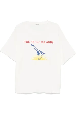 BODE Top, Herre, Hvid, L, Grafisk Print Crew Neck T-shirt