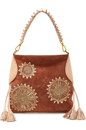 Maliparmi Taske, Dame, Brun, ONE SIZE, Uld, Raffia Læder Medium Skuldertaske