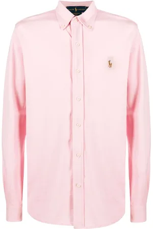 Ralph Lauren Skjorte, Herre, Lyserød, 2XL, Bomuld, Oxford Skjorte med Designer Logo